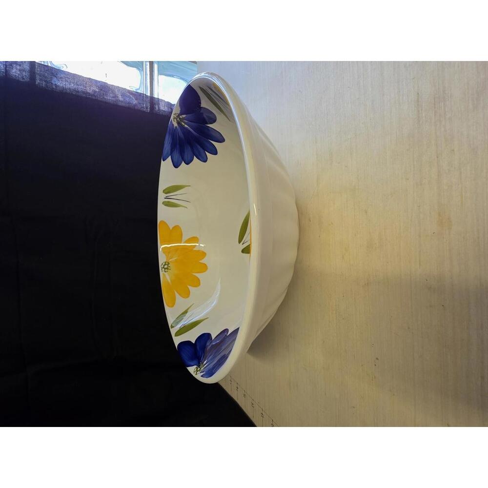Maxam Italy 'La Primula'  hand-painted 12" ceramic serving bowl